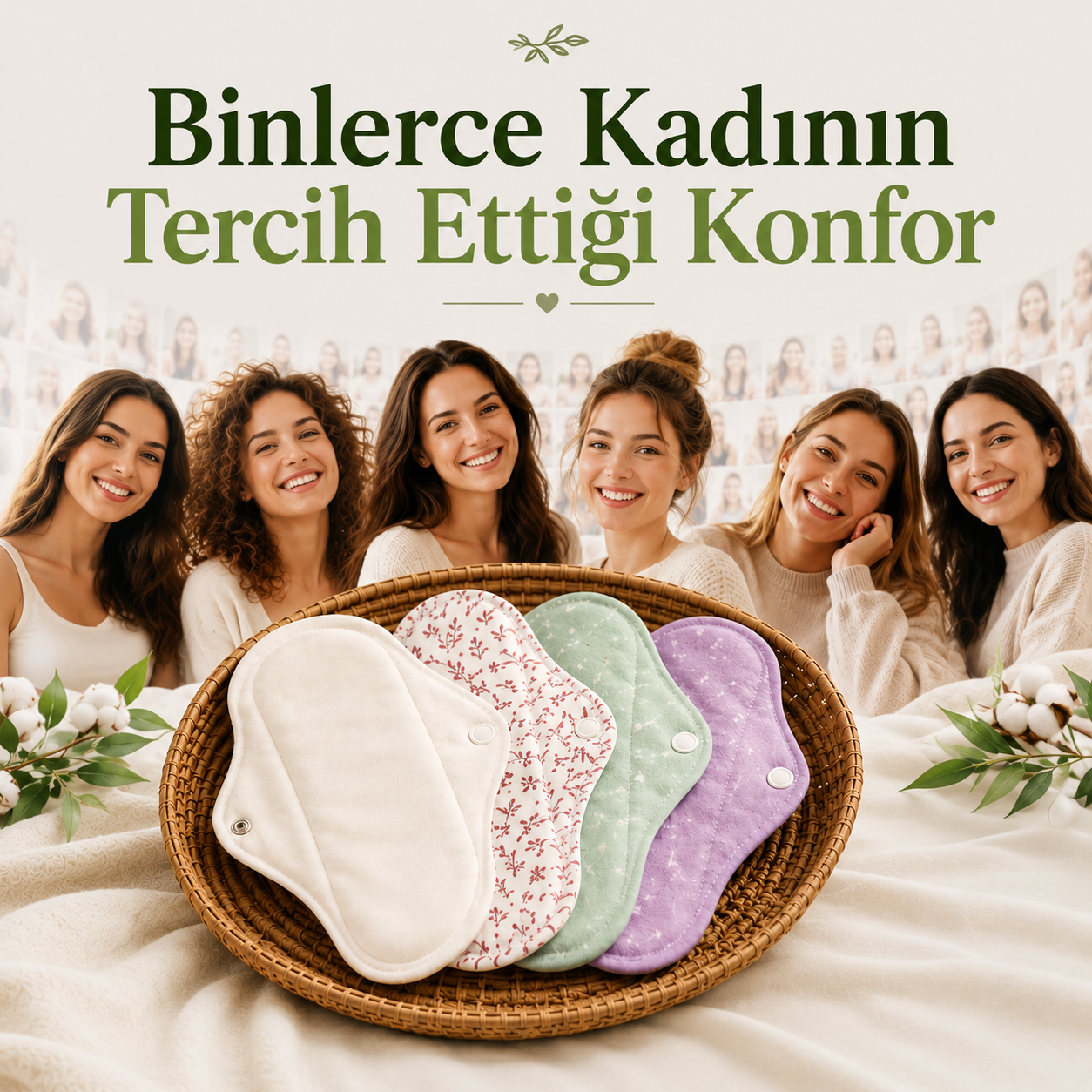 Yıkanabilir Antibakteriyel Bambu Ped