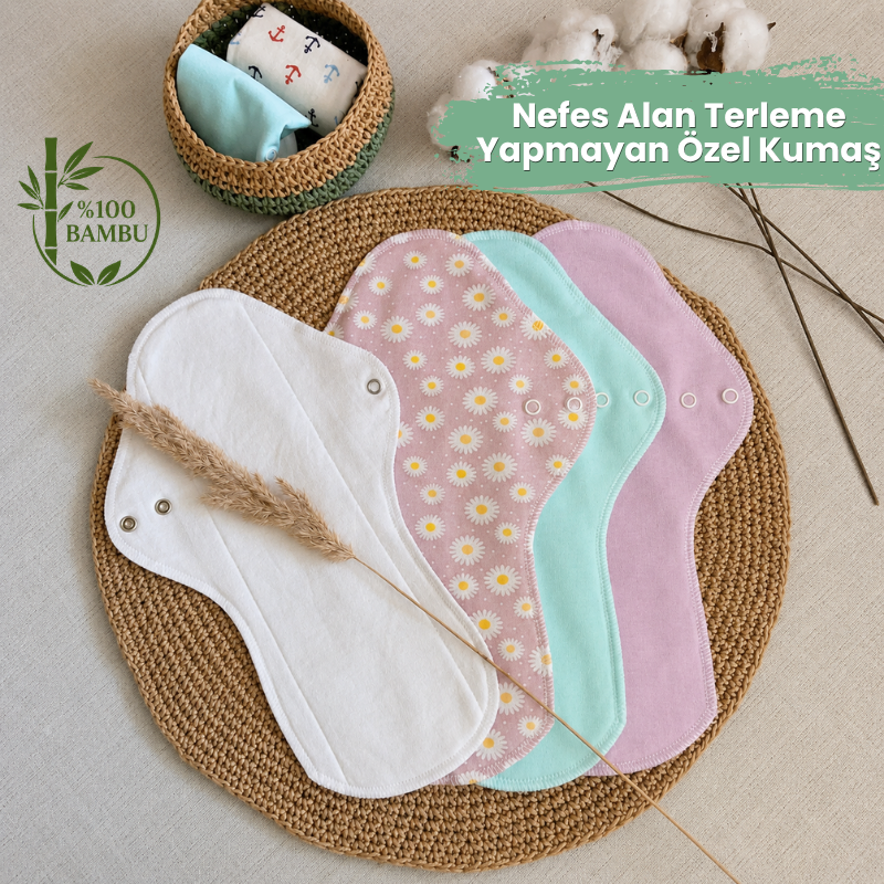 Yıkanabilir Antibakteriyel Bambu Ped