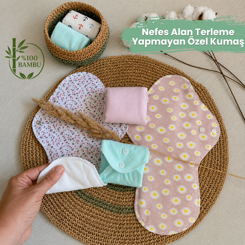 Yıkanabilir Antibakteriyel Bambu Ped